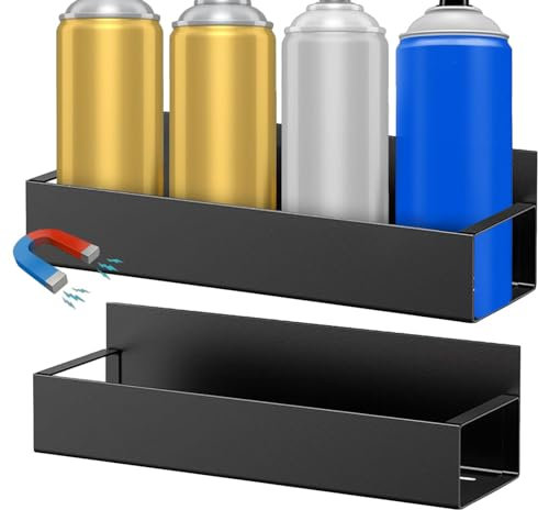Soporte magnético para lata de herramientas, soporte para latas de pintura en aerosol, soporte magnético montado en la pared, estante de almacenamiento de caja de herramientas para cofre, garaje,
