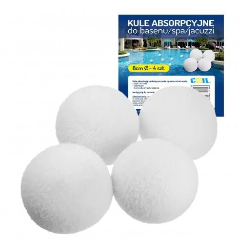 COIL Kule Absorptionskugeln für Pool und Spa - 8cm Filtrationsbälle, Wiederverwendbar, Umweltfreundlich, Ideal für Jacuzzi & Schwimmbad, Entfernt Öl, Feinfilterung bis 1,5 Mikron - 4er Set