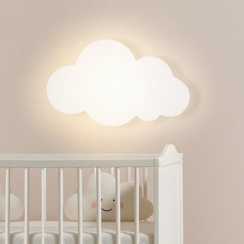 KZT LED Wandleuchte Innen Cartoon Wolken Lampe Kinderzimmer Wandlampe Junge Mädchen Dekorative Nachtlicht 4500K Neutralweiss Acryl Wandbeleuchtung für Babyzimmer Kindergarten Schlafzimmer Hotel, Weiß