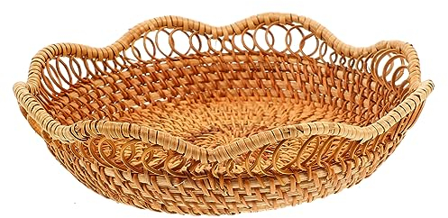 Alipis Plato De Frutas De Ratán Cesta Para Guardar Fruta Organizador De Cestas Hogar Para Sala De Estar Decoración De Mesa Frutero Hogar