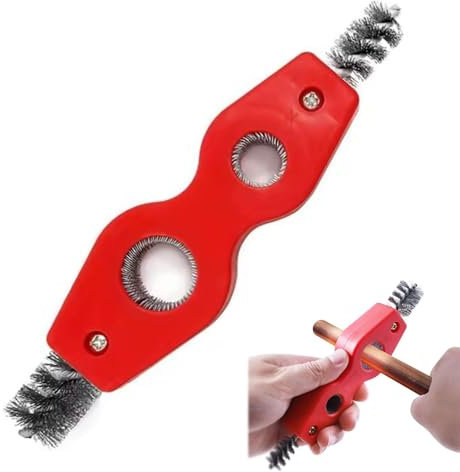 Sbavatore Interno ed Esterno Alesatore,4 in 1 Spazzola per Sbavatura,Sbavatrice per Tubi,Alesatore Tubi Rame,Sbavatore per Tubi Rame PVC,Adatto per tubi in PVC,PPR,Rame e alluminio,Rosso