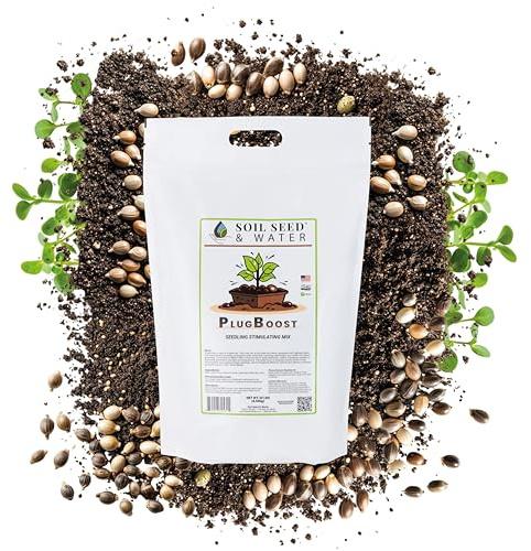 Soil Seed & Water PlugBoost Organic Seed Starter Soil Mix – OMRI Listed Soil for Seeds, Seedlings & Cuttings as a Seed Starter Mix