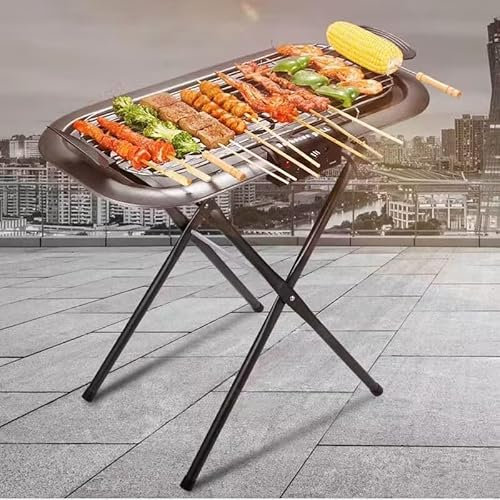 X&Z-XAOY Barbacoa Eléctrica con Parrilla Barbacoa Portátil De Interior Sin Humo Y Antiadherente Gran Barbacoas De Acero Inoxidable Independiente Parrilla De Carbón