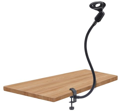 Biqing 1 pièce support micro à col de cygne, support de micro réglable avec pince en C et support en U antichoc pour podcasting, streaming, jeux vidéo
