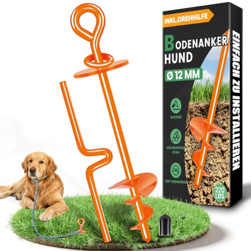 Ancla de Suelo para Perros, Estaca de Amarre para Perros(Naranja)