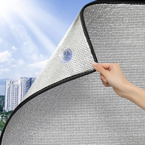 Sonnenschutzfolie Fenster, Verdunkelungs-Sichtschutzfolie Wärmeregulierung Sonnenschutz, Fenster Sichtschutz, Isolierende Aluminiumfolie Hitzeschutzfolie, for Das Home Office(100x100cm/39''x39'')