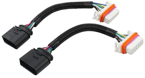 Scheinwerfer Kabelbaum Adapter Frontscheinwerfer Stecker Kabelsatz Lampe Kabel Hauptscheinwerfer Anschluss Buchse Anschlussstecker Reparatursatz vorne links und rechts für Touareg 7L 2002-2007