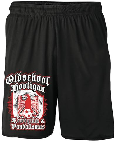 UGLYSHIRT Rowdytum & Vandalismus Shorts | Deutschland Sweatshorts Hooligan Kurze Hose Ultra WM Germany Hool Fußball