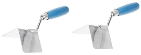 SHINEOFI 2 Pezzi Spatola Angolare Acciaio Inossidabile per Intonaco Strumento Ergonomico per Finitura Interni e Esterni per Cartongesso e Ristrutturazioni