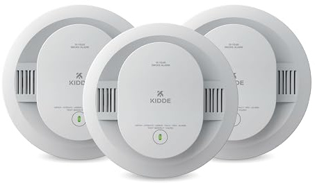 Kidde Smoke Detector, 10-Year Battery Powered, with Voice Alerts, LED Status Lights, 85 dB Alarm, 5-inches, 20SD10-V, 3 Pack