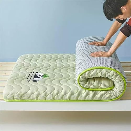 Dicker, Faltbarer Futon – atmungsaktive Baumwollmatratze, Einzel- oder Doppelgröße, Campingmatte (Grau, 90 x 200 cm), perfekt für zu Hause oder auf Reisen.