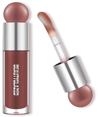 ALIIP Brillo de Labios, 7,5g Lip Oil Marrón Nude, Lipgloss Hidratante | Brillo Labial con VC Nutritivo, Efecto Mojado y Destellos, Hidratante de Larga Duración, Regalos de Maquillaje para Mujeres