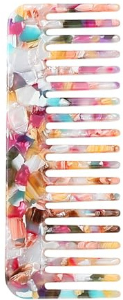 Pettine antistatico in acetato lucido con struttura di taglio per ciocche | spesse, per districanti delicati per la cura delle donne | Strumento per lo styling del dente di Breitzahn per la