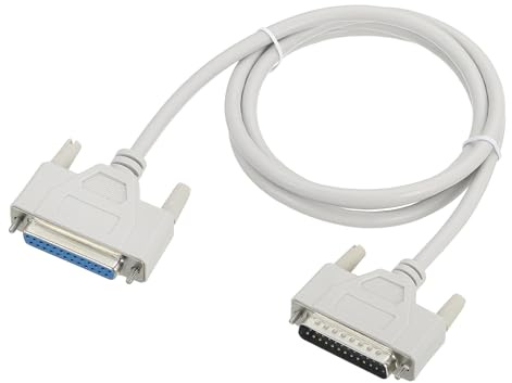 QUARKZMAN DB25 25-Pin Parallelport Druckerkabel 1,4m DB25 Männlich Auf Weiblich 25-Pin Konverter Mit Vernickelten Steckern Für Scanner Drucker Beige