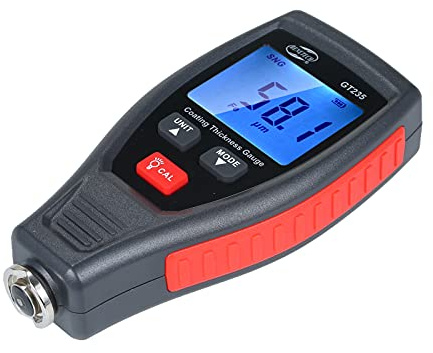 Aumotop BENETECH Schichtdickenmessgerät Zur Messung der Lacktiefe von Automobilen mit Filmkalibrierung für die Automobil- und Metallindustrie (Schwarz und Rot #-T)
