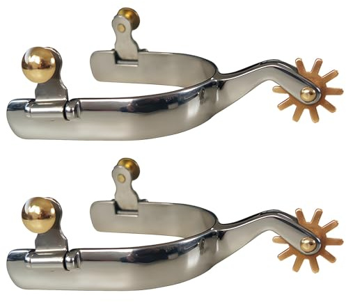 wkao silver cowboysporre, set med 2, amerikansk western, järnkopparlegering, växeldesign, silverinlag, stövelsporrar för vuxna