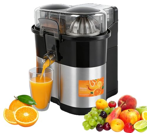 Spremiagrumi Elettrico a Doppia Testa 400Ml, Spremiagrumi Elettrico a Doppia Testa da 100W, Tagliafrutta Incorporato e Design Staccabile, Pressa per Frutta Per Agrumi, Limoni, Pompelmi, Pitaya