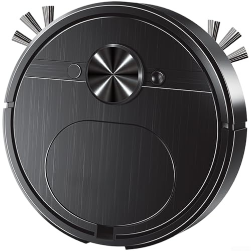 Robot aspirador con trapeador, robot aspirador inteligente 3 en 1, aspirador robot aspirador de barrido, trapeador de succión, limpiador automático de pisos recargable por USB (8023 negro)