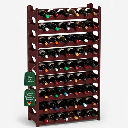 ARTECSIS Cantinetta Portabottiglie in Plastica Modulare 60 Bottiglie Marrone