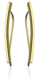 beyoutifulthings 1 Paar Ohrklemmen gebogener BALKEN 23 x 2mm Set Ohringe Ohr-ringe Ohr-clip Ohr-stecker Chirurgenstahl Silber Gold Roségold