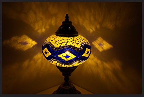 Samarkand - Lights Mosaiklampe Mosaik - Tischlampe L Stehlampe orientalische lampe Blau Gelb
