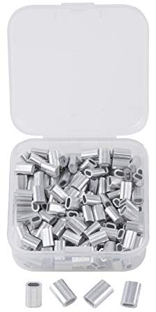INCREWAY 200 Stück M1,5 Aluminiumhülsen Clip Einzelloch Kabel-Clips für 1,5 mm Durchmesser Drahtseil und Kabel