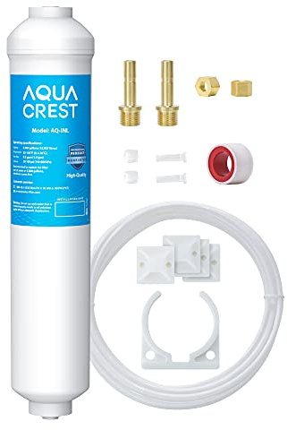 AQUACREST 5 Years Capacity - Inline Water Filter for Refrigerator with 1/4-Inch Direct Connect Fittings, Idea for Ice Maker, Refrigerator, Under Sink Reverse Osmosis System