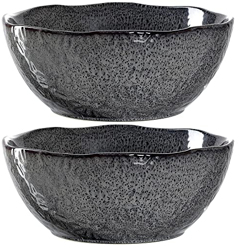 LEONARDO HOME 018584 MATERA Keramikschale 23,5 cm anthrazit 2er-Set, Keramik
