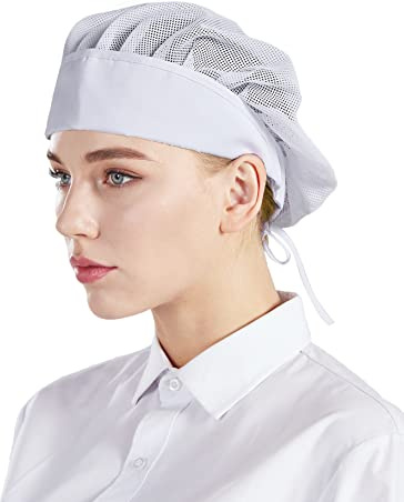 Nanxson Damen 3 Stück Kochmütze Arbeitsmütze atmungsaktiv Mesh Haarnetz Unisex Staubmütze Industrie Werkstatt Hut