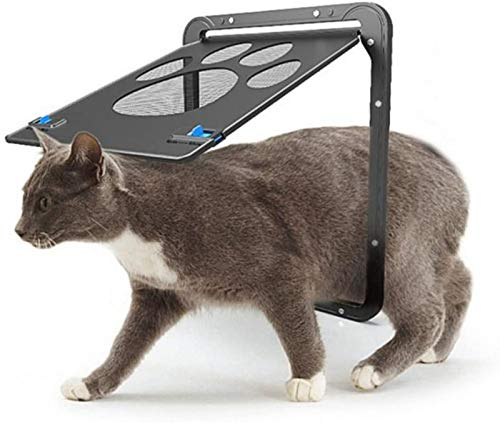 Katzenklappen Hua Haustiertür/Katzenklappe Mit 2-Wege-Verriegelung, Haustiertür Für Alle Katzen Und Hunde, Abschließbarer Magnetischer Haustier-Tür-ABS Und Nylonmaterial, 2 Größen (Size : Large)