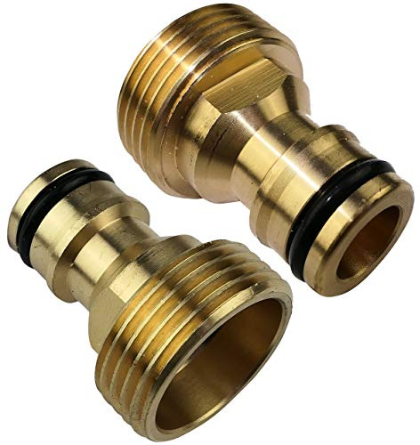 AERZETIX - Set/Kit/Juego de 2 Adaptadores Macho 3/4'' - Racor Rápido para Grifo - Rosca Exterior - Nariz del grifo - Accesorio/Herramienta de Jardín/Fontanería/Riego - Latón - C47449