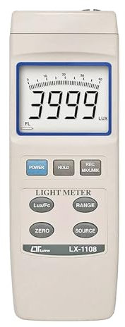 Luxmetro digitale (gamma: da 0 a 4.00.000 Lux) per auditorium, teatri, stadi, laboratori insieme al certificato di calibrazione di fabbrica Modello: Lutron LX-1108