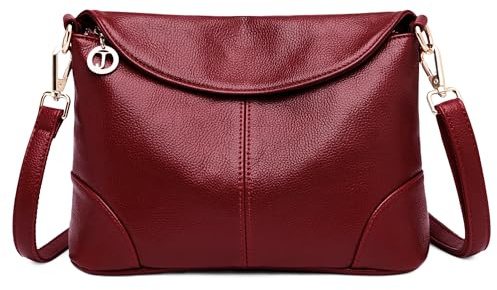 DORRISO Femmes Sac à Main Élégant Bandoulière Sacs Femme Imperméable Messenger Sac Travailler Voyage Décontracté Quotidien Cuir PU Sac Bandoulière Rouge
