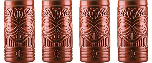 Topkapi Tiki Cocktailgläser Becher Set Bora – 4 Stück XL ~490 ml (Bronze)