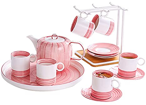 JIAQUAN-SHOP Juegos de Taza y Plato Estilo nórdico Hogar Cerámica Taza de café Sala de Estar Tarde Taza de té Plato Conjunto Juego de Tazas