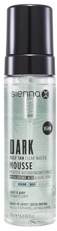 Sienna X Clear Self Tan Water Mousse (190ml) Medium. Veganes Bräunungsmousse mit Hyaluronsäure und Aloe Vera