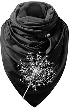 EXENXA Kariertes Schal-Set Damen Schal Halloween Winter Druck Knopf Wrap Lässige Warme Schals Schals Mann Schals Schal (Schal) (Farbe: Orange-2, Größe: Einheitsgröße) (I 1)