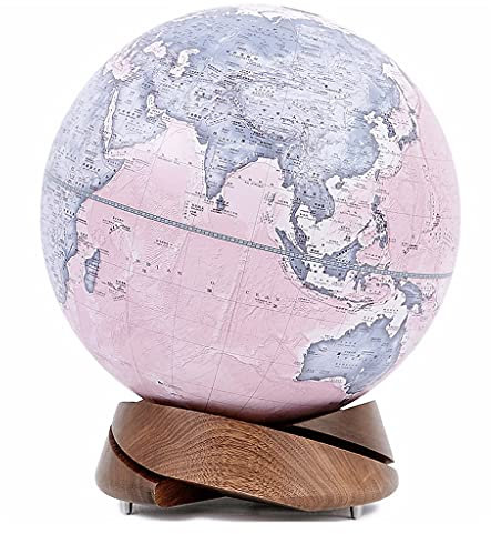 World Globe Weltkugel Geografische Globen mit Sockel aus schwarzem Walnussholz, 25,4 cm Durchmesser, Erdkugel, Schreibtisch, Klassenzimmer, dekorativer Globus für Erwachsene (rosa) Geografische Glob