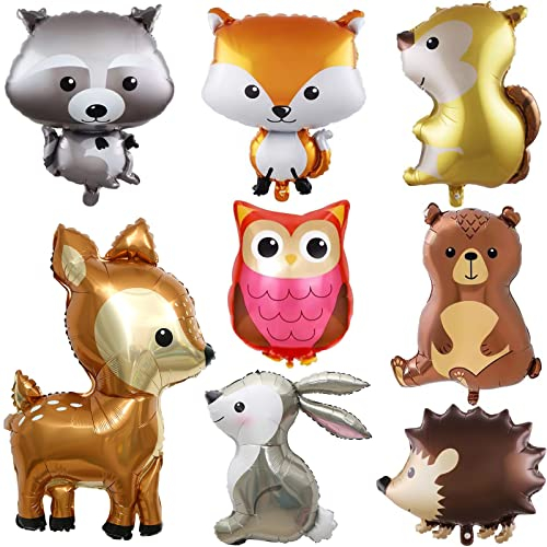 OSDUE 8Pcs Palloncini Animali Giungla, Palloncini Giungla, XXL Palloncinis Animali Selvatici in Stagnola, Decorazione di Compleanno Palloncino, per Bambini Zoo Decorazione Feste di Compleanno