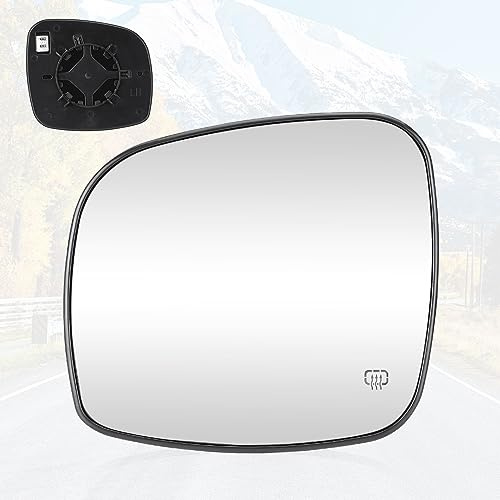 Youxmoto Mirror Glass Driver Left Side - Fits Chrysler Town & Country (2008-2016), Dodge Grand Caravan (08-2020), RAM C/V (2012-2015) - Compatible with 68026177AB, 68026176AB