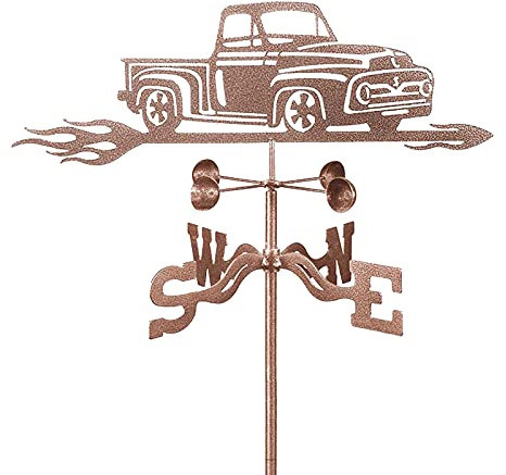 EICOFF Exquisite Wetterfahne, Retro-Auto-Design, Wetterhahn, Windrichtungsanzeige, Wetterfahne, Messwerkzeuge, Edelstahl, langlebig, mit Rostschutzbeschichtung für Garten- und Terrassendekoration