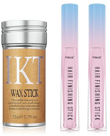 Hair Finishing Stick 2 PCS & Hair wax stick 1 PCS, for Hair Edge Frizz Control, Small Broken Hair, Broken Hair Finishing Stick, Naturally Refreshing, Non-Greasy and Non-Sticky