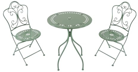 AXI Marilou Set Bistrot da Balcone, 2 Sedie 1 Tavolo in Mosaico Verde Pastello - Per Giardino/Balcone/Terrazza