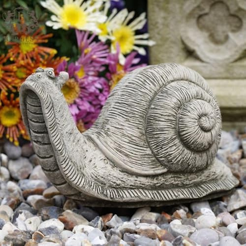 Statue d'escargot de jardin en pierre - Décoration de jardin en forme d'animal britannique