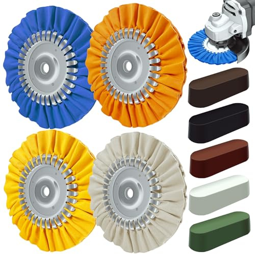 9-teiliges Polierscheiben-Set, Airway-Aluminium-Polierscheiben und Poliermassen-Set für Winkelschleifer