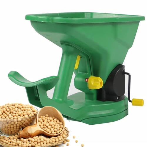 Jardinera manual de 1,5 L, esparcidor de semillas portátil con ajuste de 5 engranajes, dispensador de semillas pequeño para jardines, césped, granjas, distribución de fertilizantes