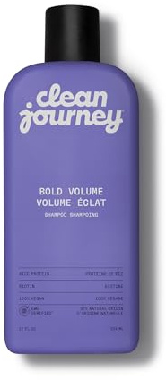 cleanjourney Bold Volume Hair Shampoo, EWG Verified, Infused with Rice Protein and Biotin, For Fine Hair, Volumizing + Texture, Clean Ingredients, Vegan, Fruity Scent, 354 mL