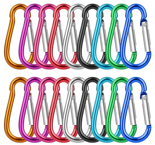 9 Stück Karabiner Klein Schlüsselanhänger Mini Karabinerhaken Karabiner Schlüsselanhänger Bunt Aluminium für Outdoor Camping Zuhause Wandern