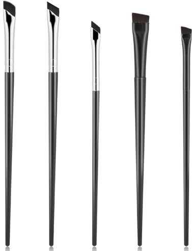 5 Pack Slanted Eyebrow Brush Eyeliner Brushes Angled Makeup Brush Fine Angled Eyebrow Concealer Brushes Ultra Thin Slanted Flat Angle Eye Makeup Brushes for Precision Makeup Application