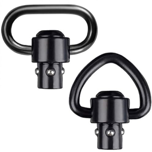 RALSPEC 1 x Oval / 1 x Tapered Heavy Duty QD Rifle Sling Swivels Mounts Push Button Quick Release Detach Gun Rifle Swivel Loop Attachment Adapter Keymod